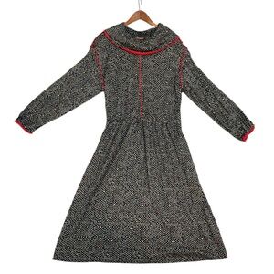 Midcentury Modern Art Deco Collared Dress